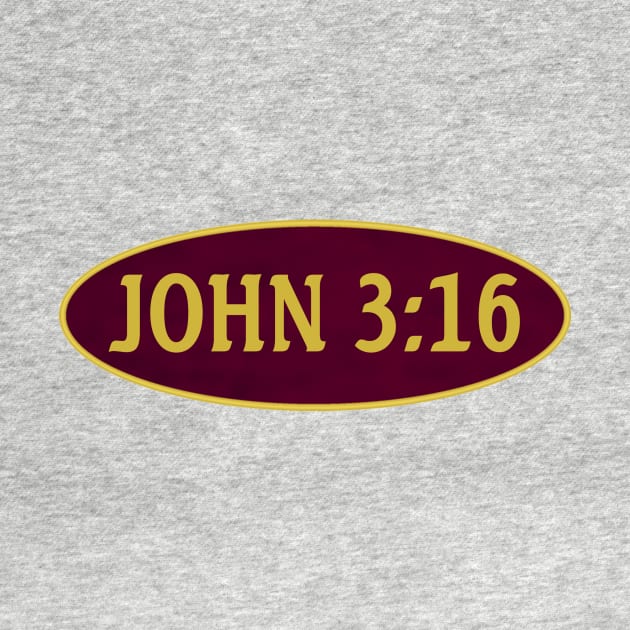 John 3:16 Purple Oval by J. Rufus T-Shirtery